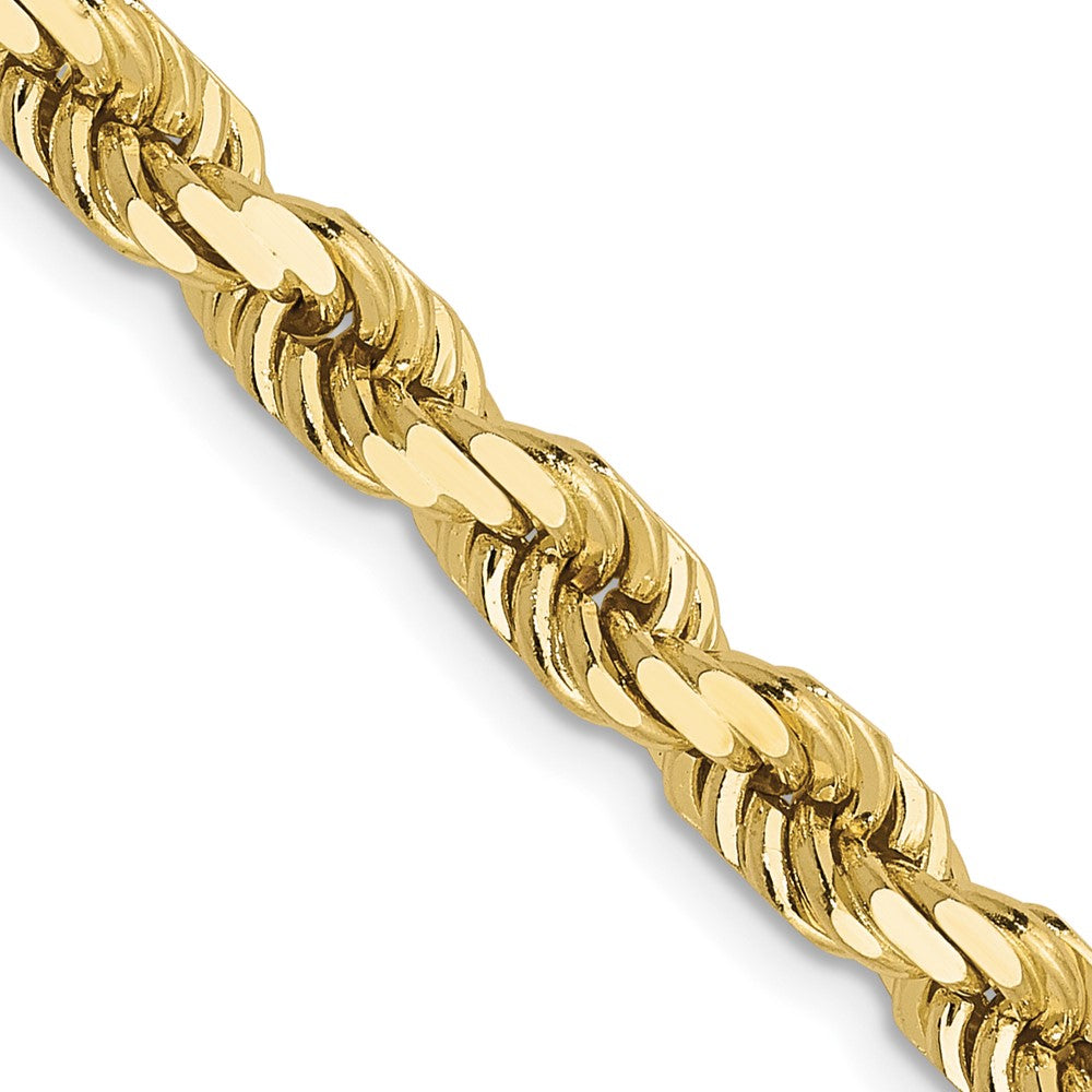22 Inch 10K 4.5mm Diamond-Cut Rope Chain Necklace