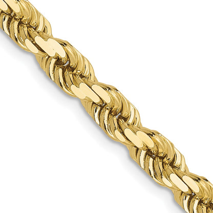 22 Inch 10K 4.5mm Diamond-Cut Rope Chain Necklace