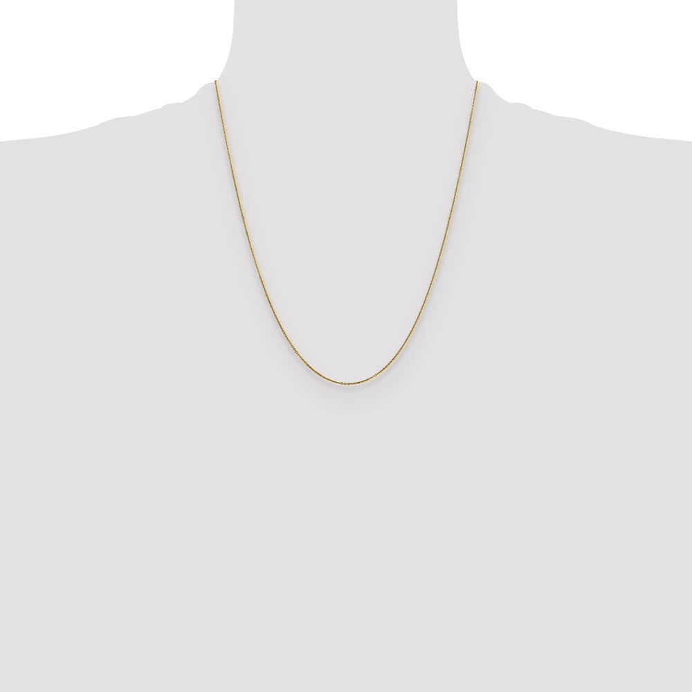 22 Inch 10K Yellow Gold 1.1mm Flat Cable Chain Necklace