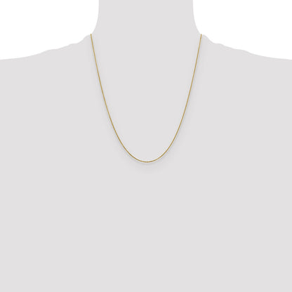 22 Inch 10K Yellow Gold 1.1mm Flat Cable Chain Necklace