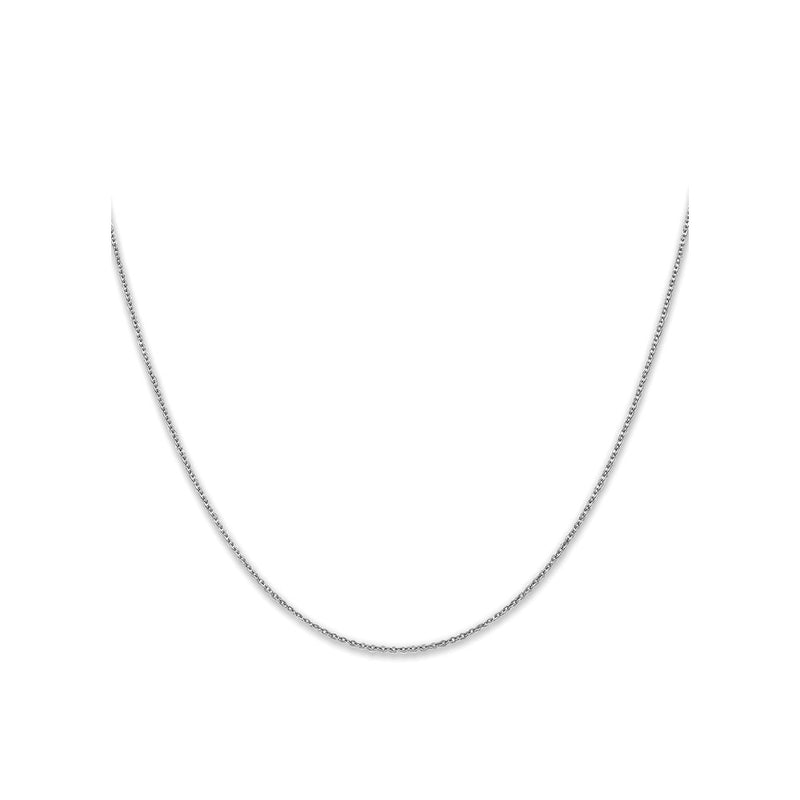 18 Inch 10K White Gold 1.1mm Flat Cable Chain Necklace