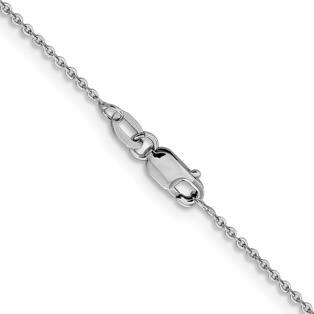 18 Inch 10K White Gold 1.1mm Flat Cable Chain Necklace