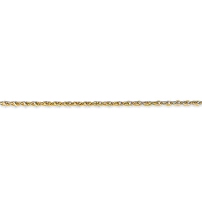 20 Inch 10K 1.5 mm Loose Rope Chain Necklace