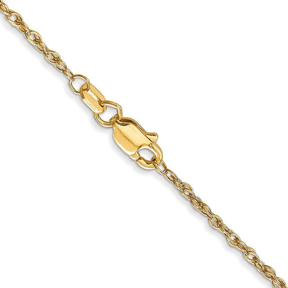 20 Inch 10K 1.5 mm Loose Rope Chain Necklace