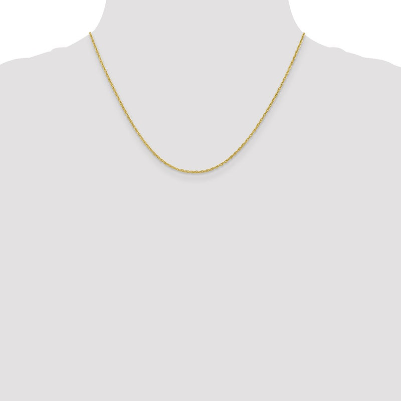 18 Inch 10K 1.5 mm Loose Rope Chain Necklace