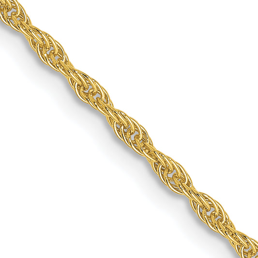 20 Inch 10K 1.5 mm Loose Rope Chain Necklace