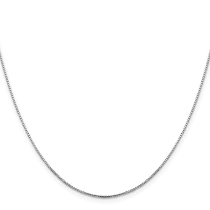 16 Inch 10K White Gold .95mm Sparkle Octagonal Box Chain Necklace