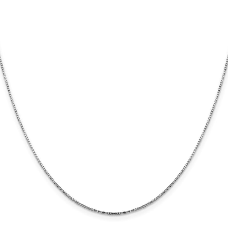 16 Inch 10K White Gold .95mm Sparkle Octagonal Box Chain Necklace