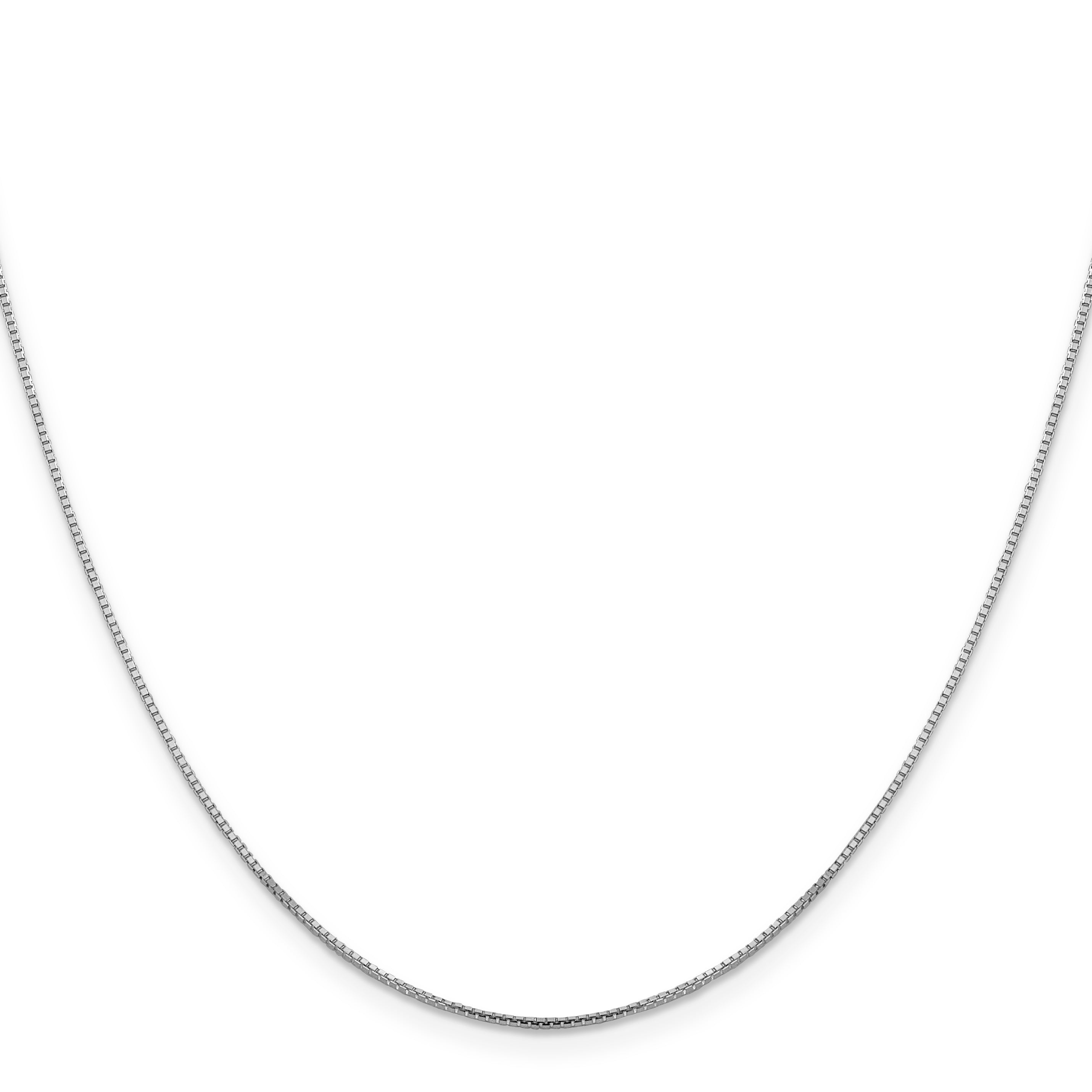 18 Inch 10K White Gold .95mm Sparkle Octagonal Box Chain
