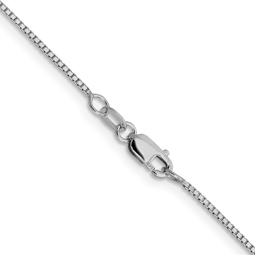 20 Inch 10K White Gold .95mm Sparkle Octagonal Box Chain Necklace
