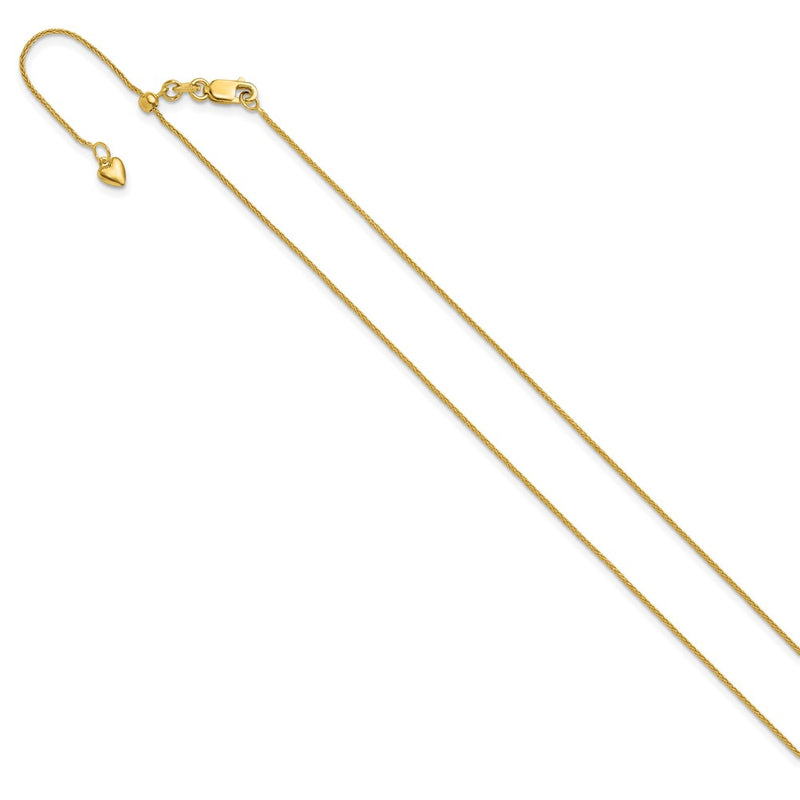 22 Inch 10K Adjustable .8mm Wheat Chain Necklace