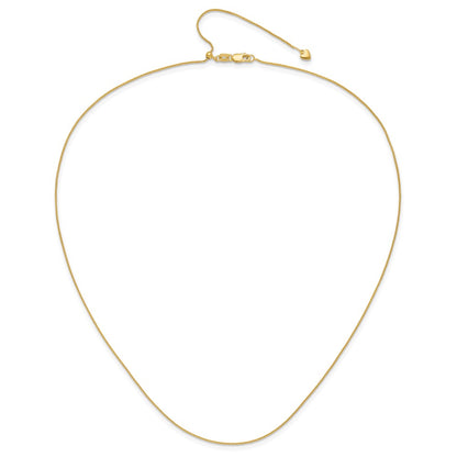 30 Inch 10K Adjustable .8mm Wheat Chain Necklace