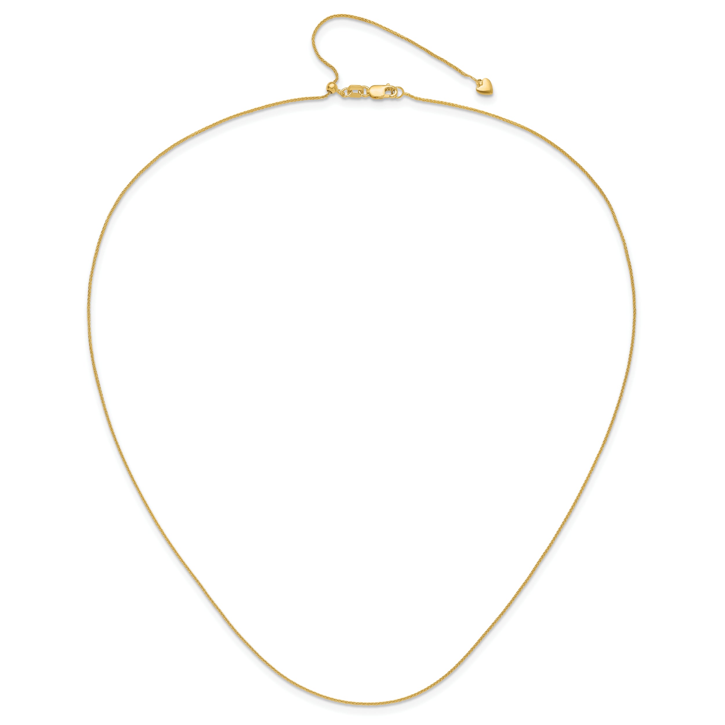 30 Inch 10K Adjustable .8mm Wheat Chain Necklace