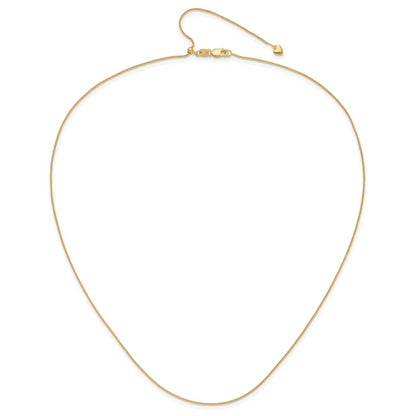 30 Inch 10K Adjustable .8mm Wheat Chain Necklace