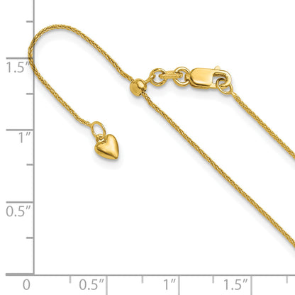 30 Inch 10K Adjustable .8mm Wheat Chain Necklace
