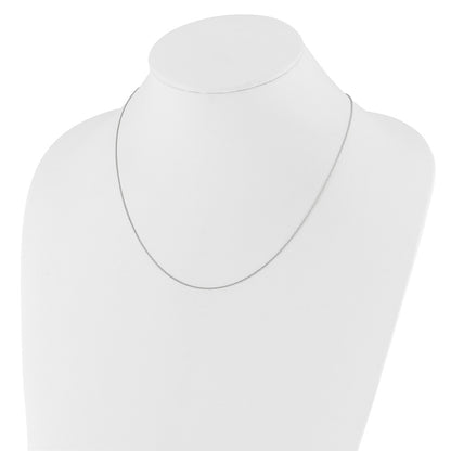 22 Inch 10K White Gold Adjustable .8mm Wheat Chain Necklace