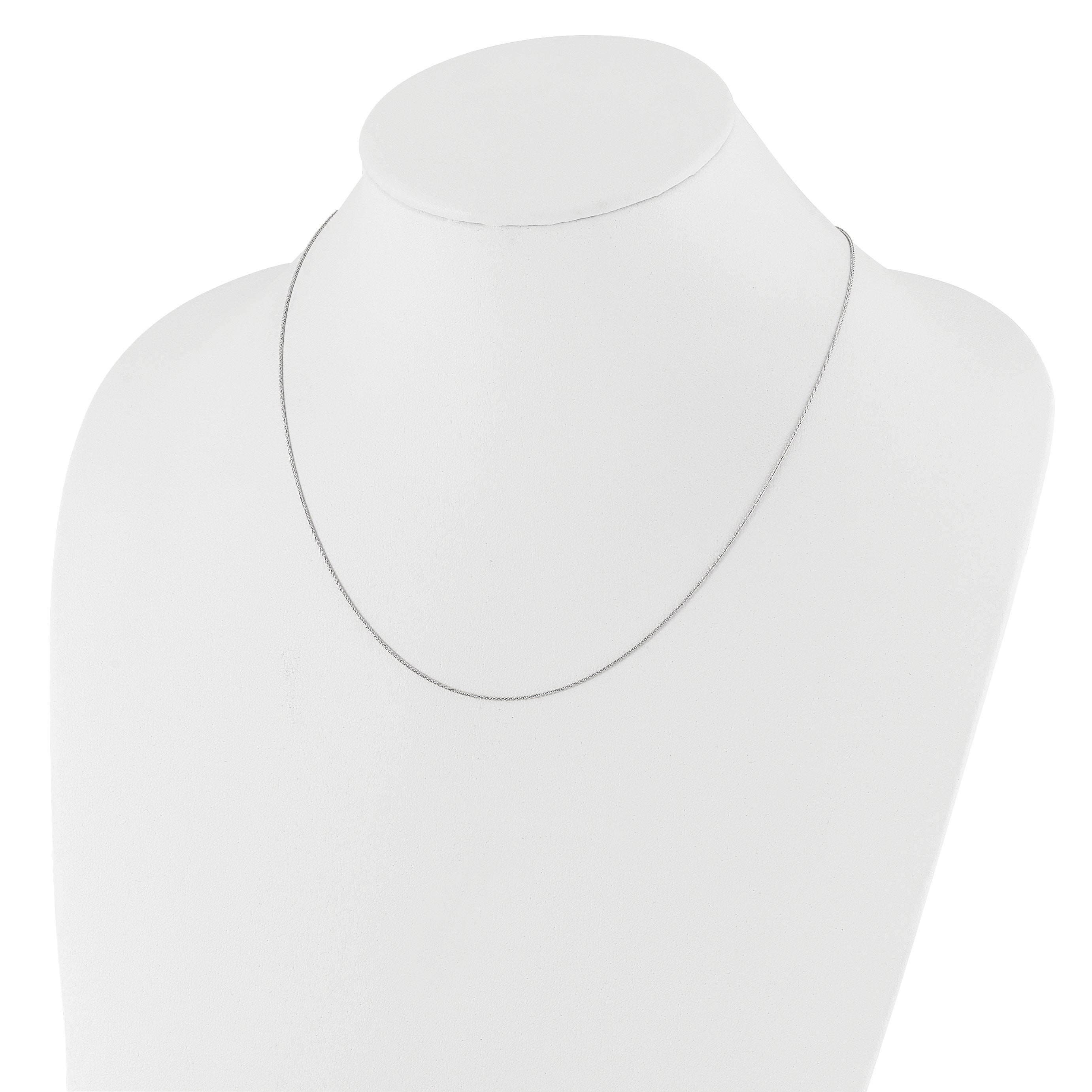 30 Inch 10K White Gold Adjustable .8mm Wheat Chain