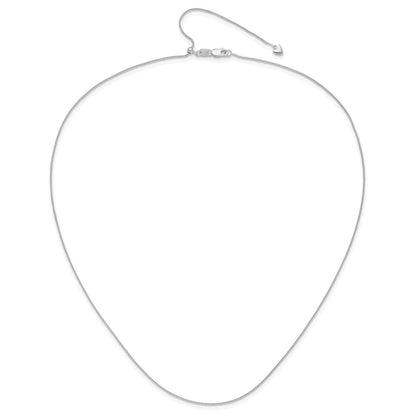 22 Inch 10K White Gold Adjustable .8mm Wheat Chain Necklace
