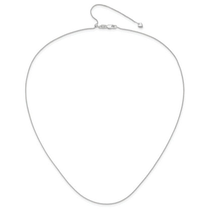 30 Inch 10K White Gold Adjustable .8mm Wheat Chain