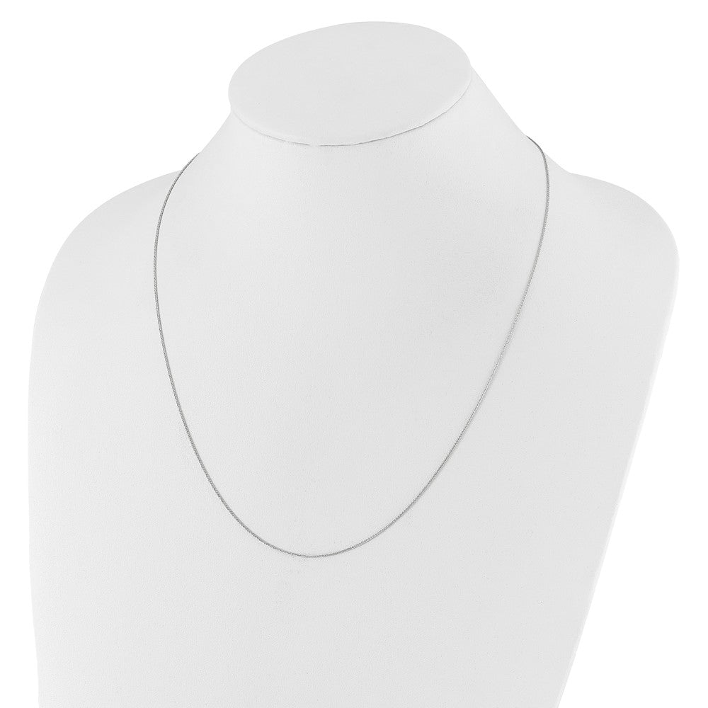 22 Inch 10K White Gold Adjustable .8mm Wheat Chain Necklace