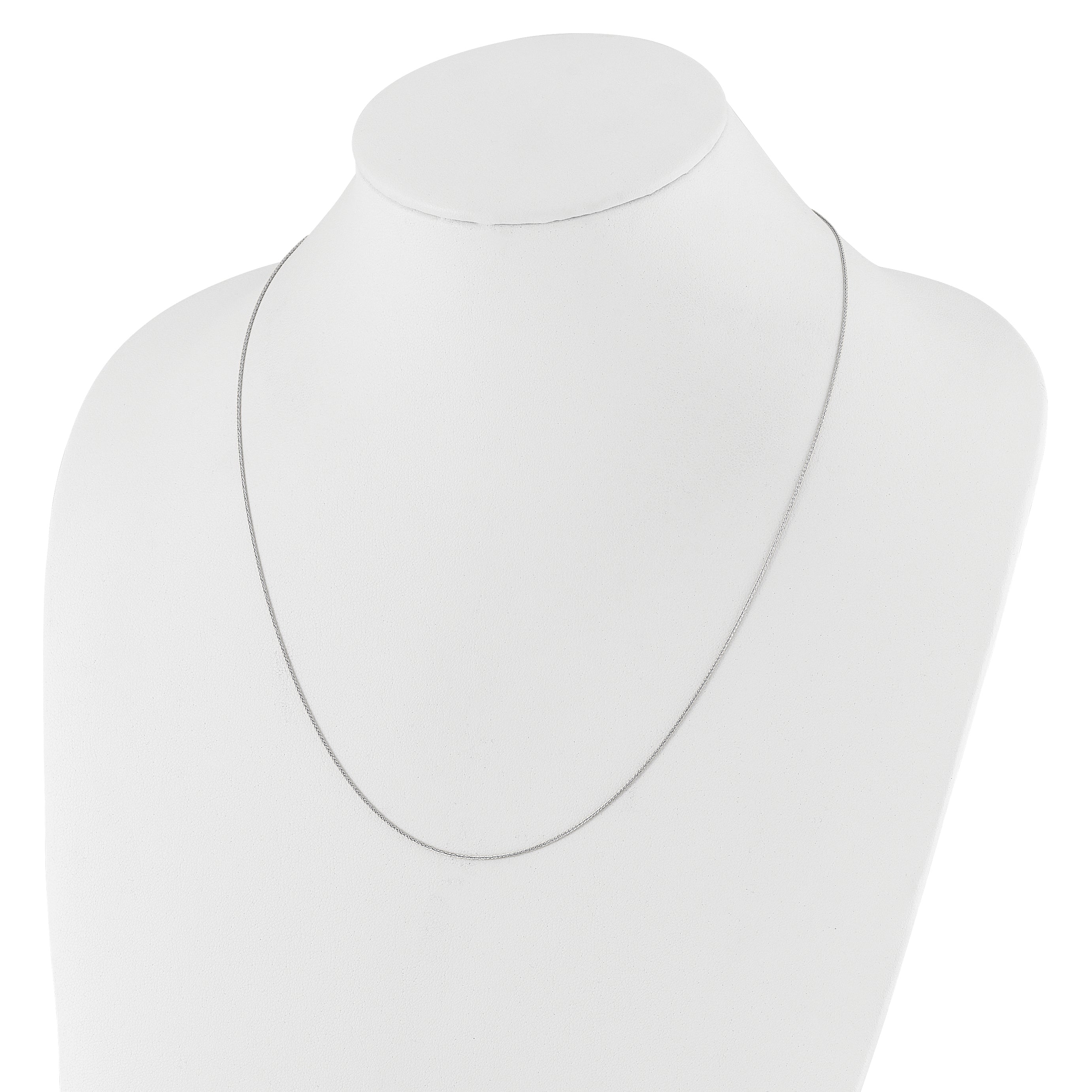30 Inch 10K White Gold Adjustable .8mm Wheat Chain