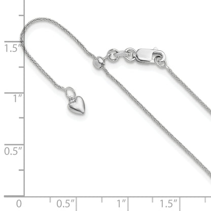 30 Inch 10K White Gold Adjustable .8mm Wheat Chain