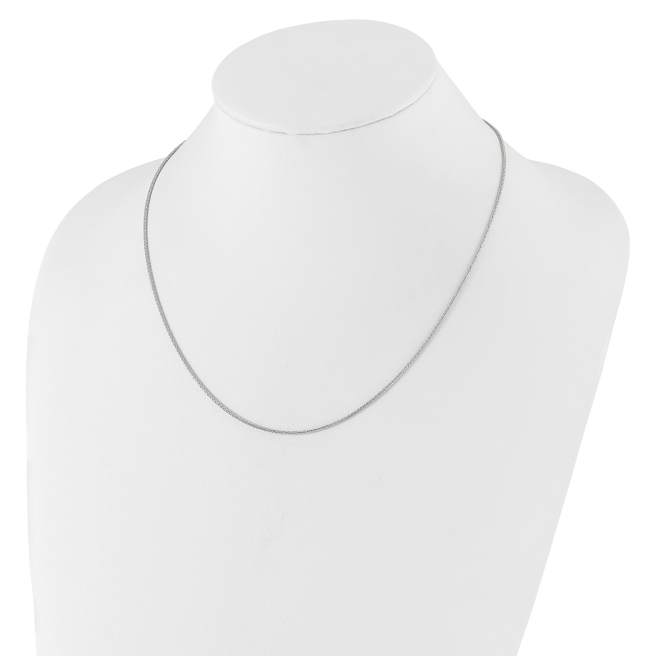 30 Inch 10K White Gold Adjustable 1.35mm Wheat Chain