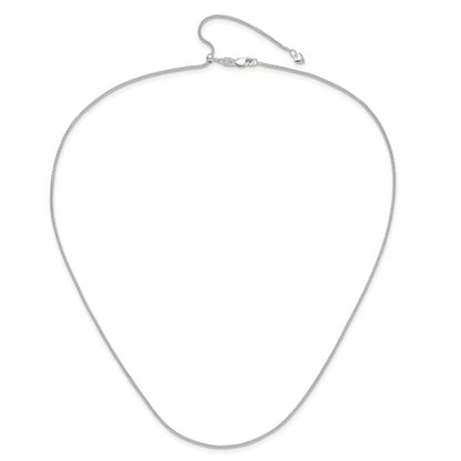 30 Inch 10K White Gold Adjustable 1.35mm Wheat Chain