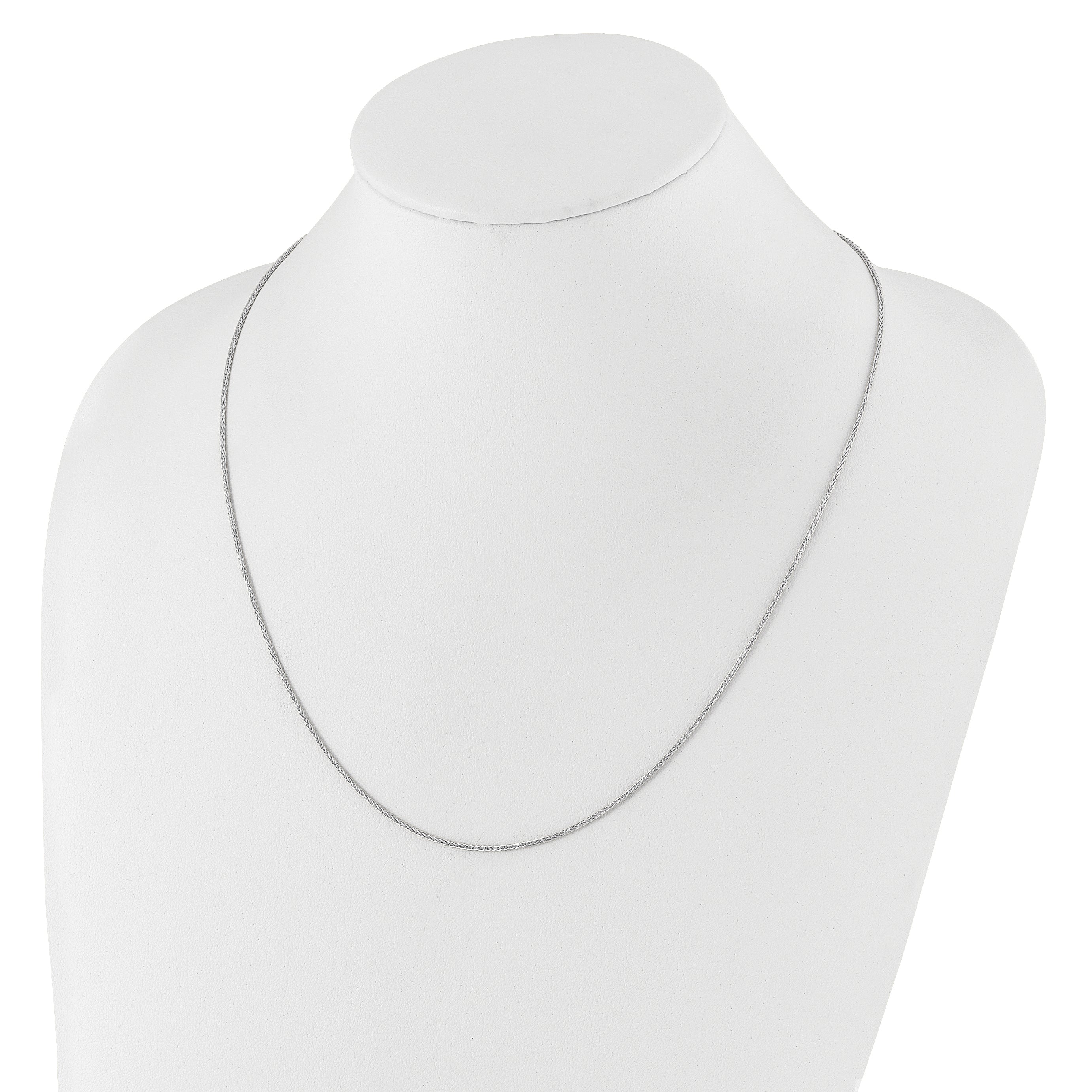 30 Inch 10K White Gold Adjustable 1.35mm Wheat Chain