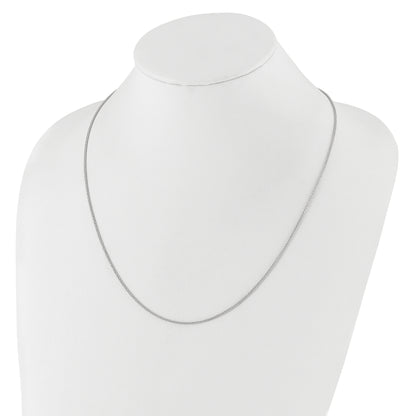 30 Inch 10K White Gold Adjustable 1.35mm Wheat Chain