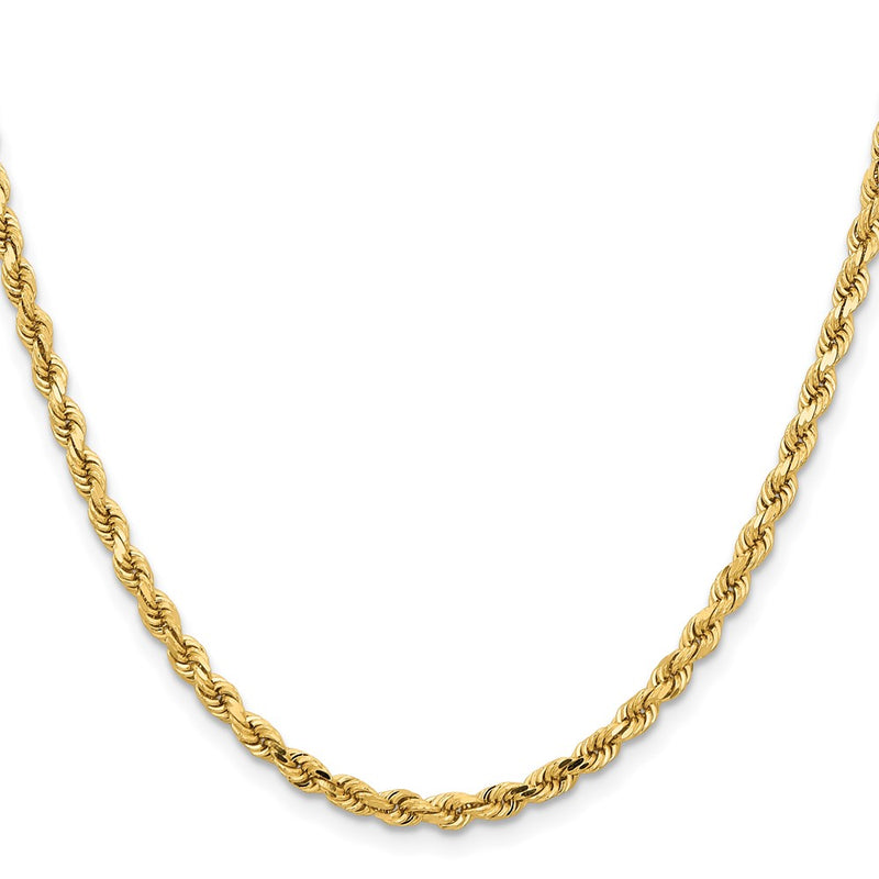 26 Inch 10K Yellow Gold 3.75mm Diamond Cut Rope Chain Necklace