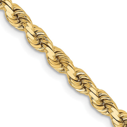 26 Inch 10K Yellow Gold 3.75mm Diamond Cut Rope Chain Necklace