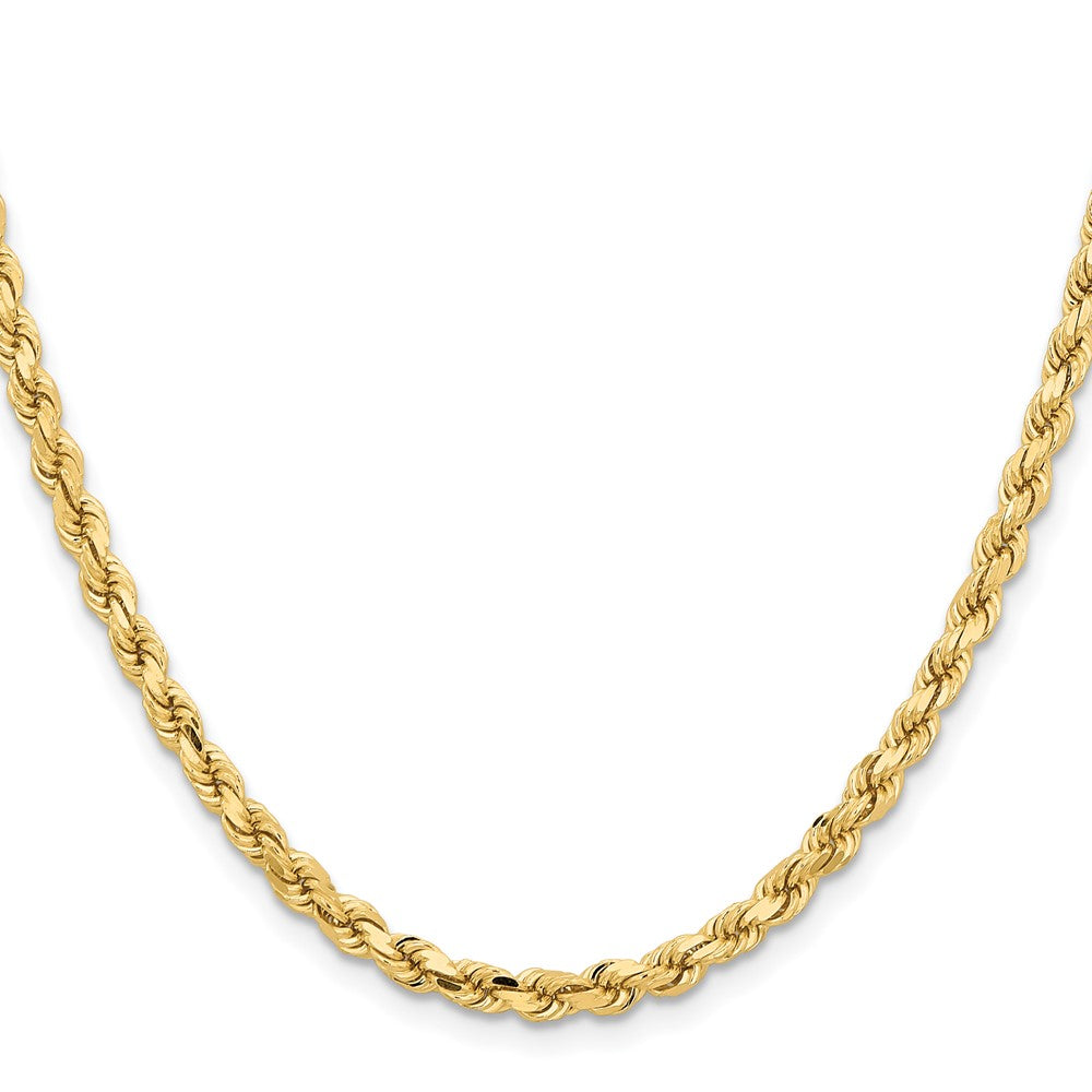 26 Inch 10K Yellow Gold 4.25mm Diamond Cut Rope Chain Necklace