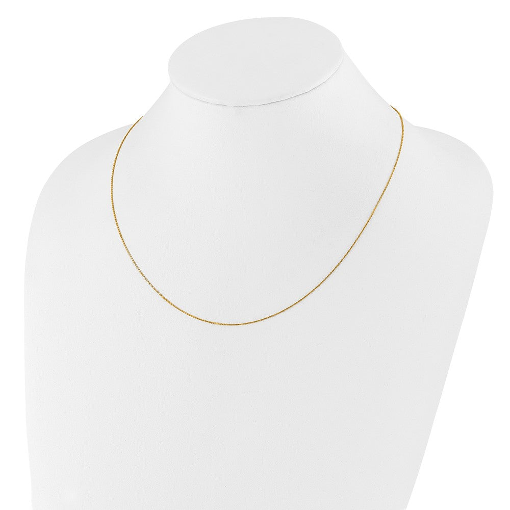 22 Inch 10K Yellow Gold Adjustable 1mm D/C Cable Chain Necklace