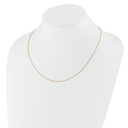 22 Inch 10K Yellow Gold Adjustable 1mm D/C Cable Chain Necklace