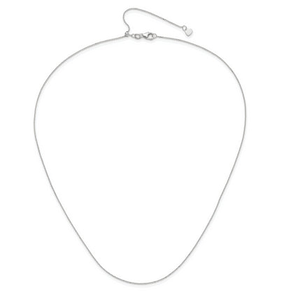 10K White Gold Adjustable 1mm D/C Cable Chain