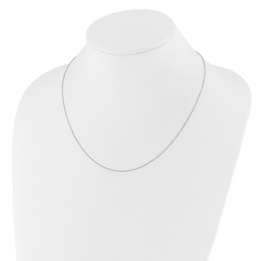 22 Inch 10K White Gold Adjustable 1.1mm D/C Cable Chain Necklace