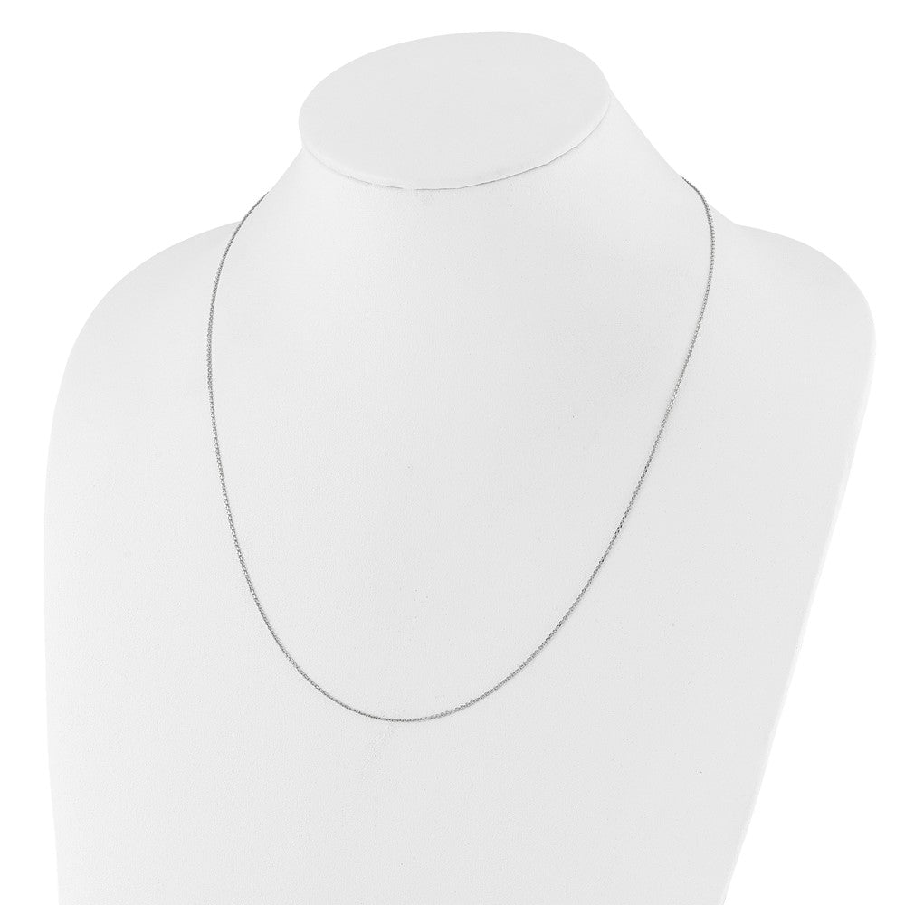 22 Inch 10K White Gold Adjustable 1.1mm D/C Cable Chain Necklace