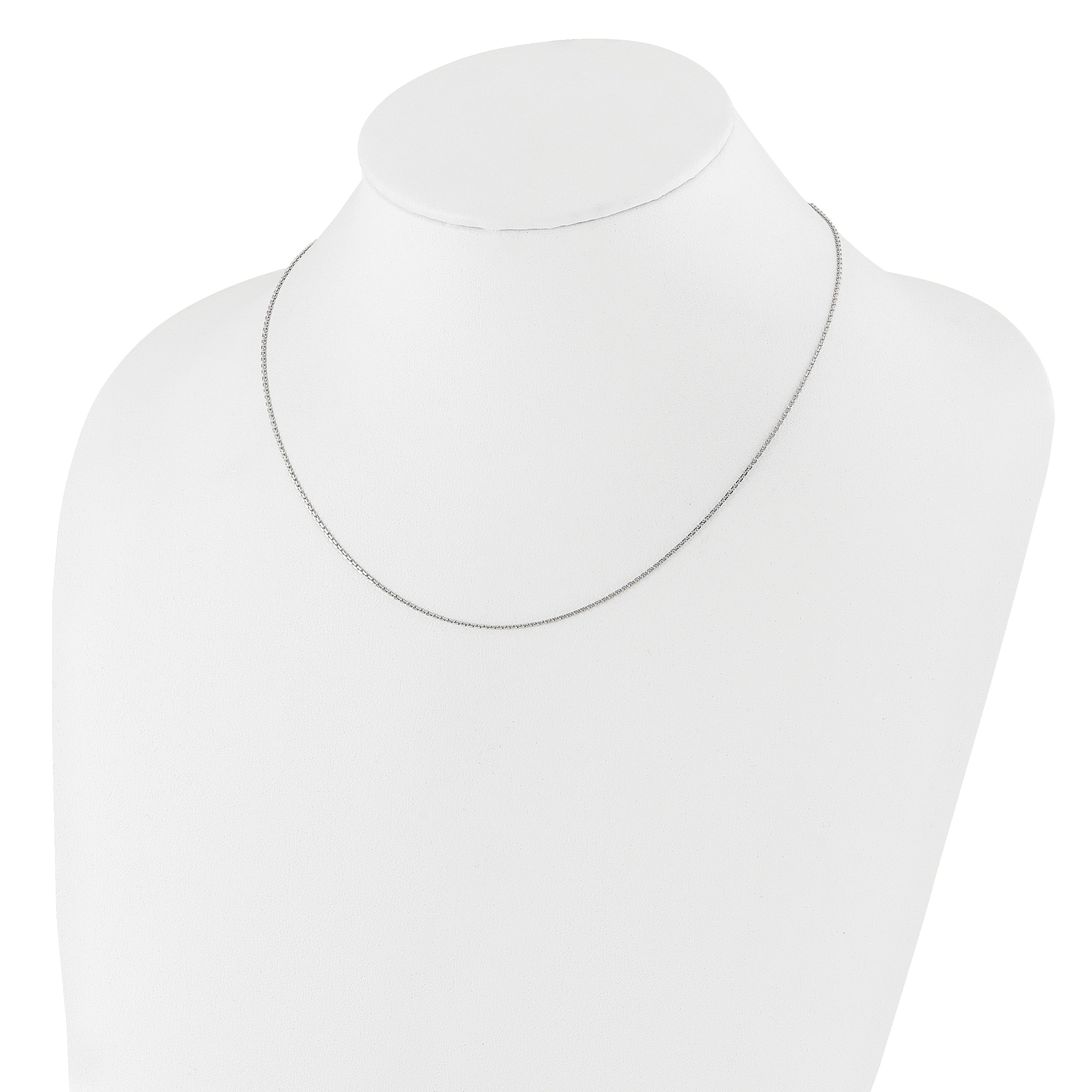 10K White Gold 1.05mm D/C Cable 1In+1In Adjustable Chain