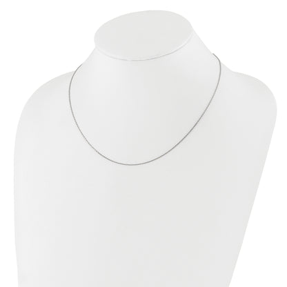 10K White Gold 1.05mm D/C Cable 1In+1In Adjustable Chain