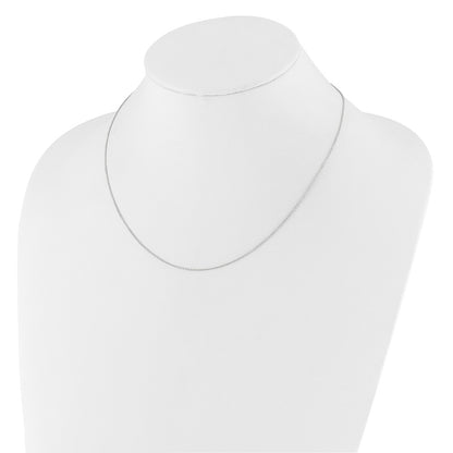 26 Inch 10K White Gold 1.1mm Round Cable 2In+2In Adjustable Chain Necklace