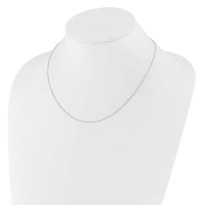 10K White Gold 1.1mm Round Cable 2In+2In Adjustable Chain