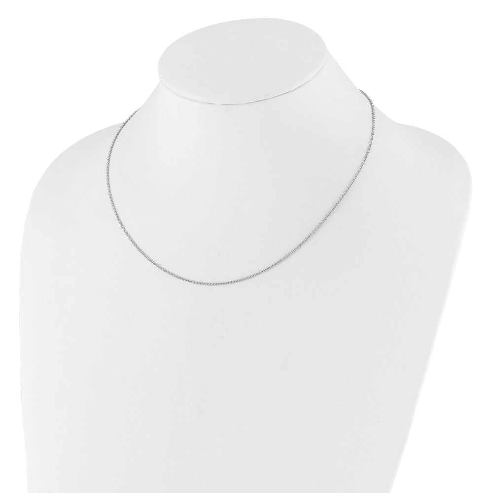 26 Inch 10K White Gold 1.4mm Round Cable 2In+2In Adjustable Chain Necklace