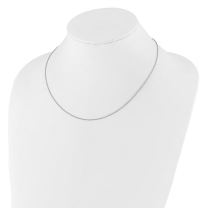 26 Inch 10K White Gold 1.4mm Round Cable 2In+2In Adjustable Chain Necklace