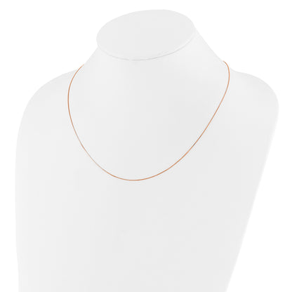 22 Inch 10K Rose Gold Adjustable .55mm Baby Box Chain Necklace
