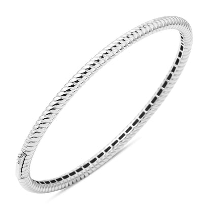 14K Yellow Gold Aleppo Weave Twisted Hinged Cuff Bangle