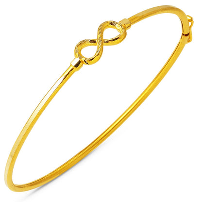 14K Yellow Gold Infinity Ajda Hinged Cuff Bangle