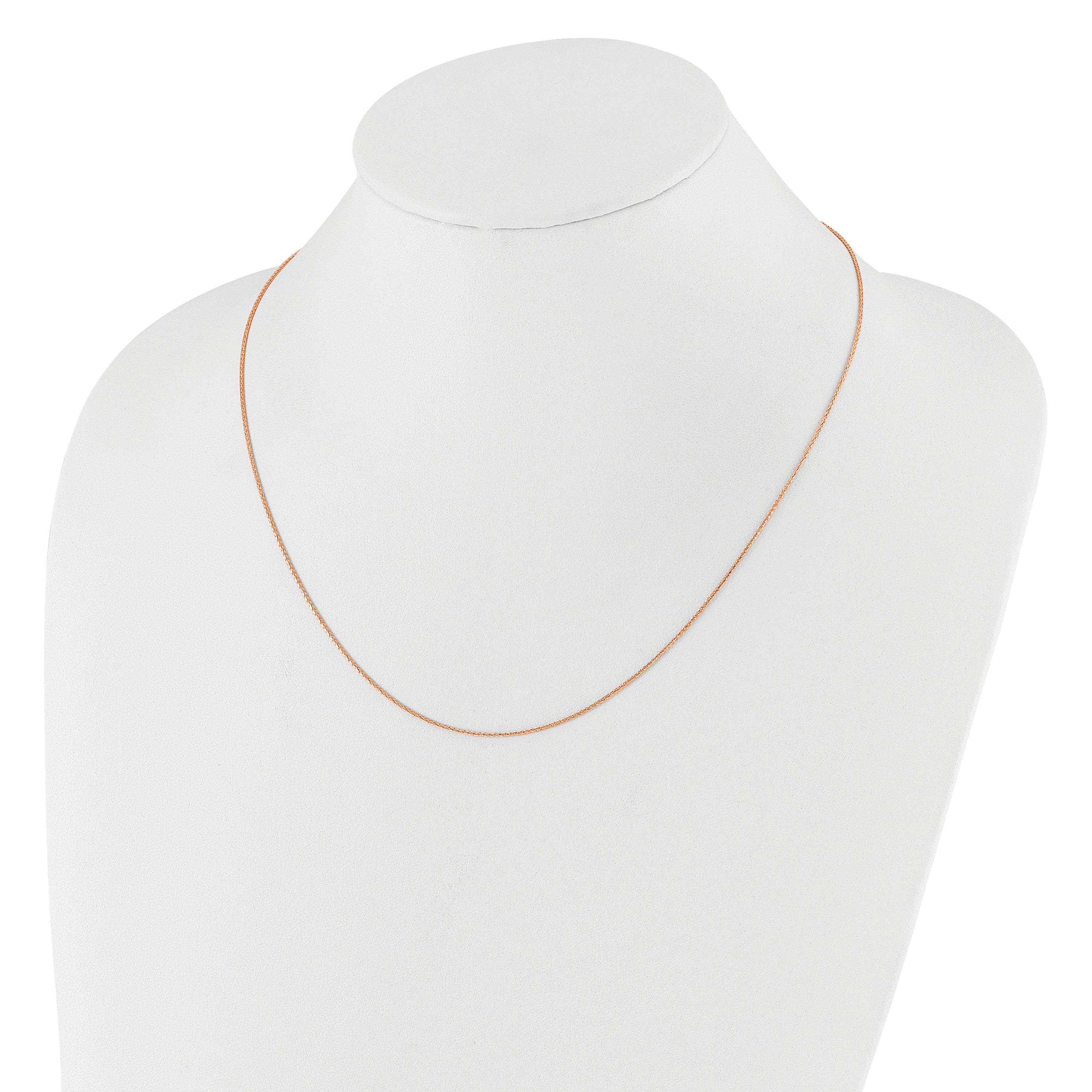 10K Rose Gold Adjustable 1mm Wheat Chain