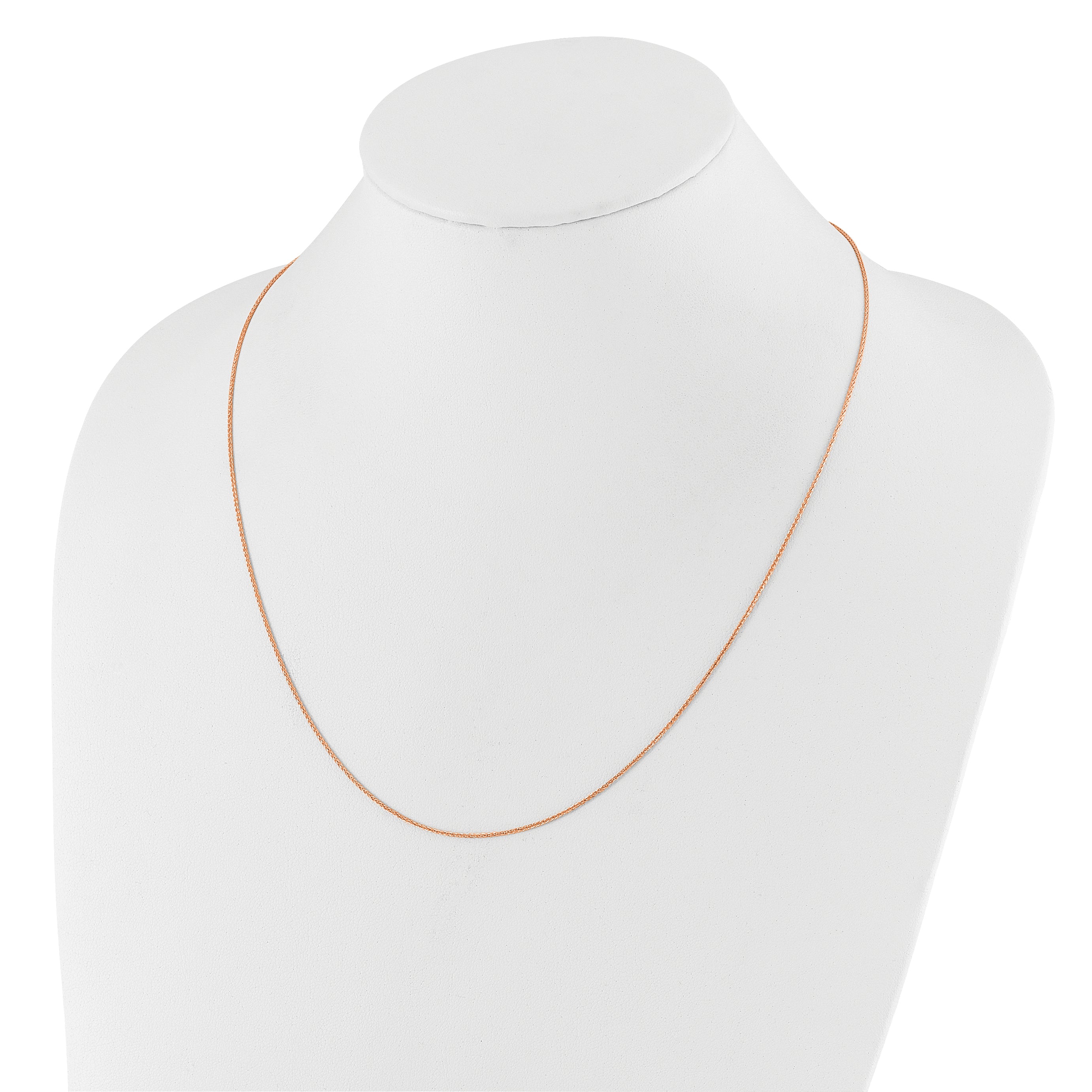 10K Rose Gold Adjustable 1mm Wheat Chain