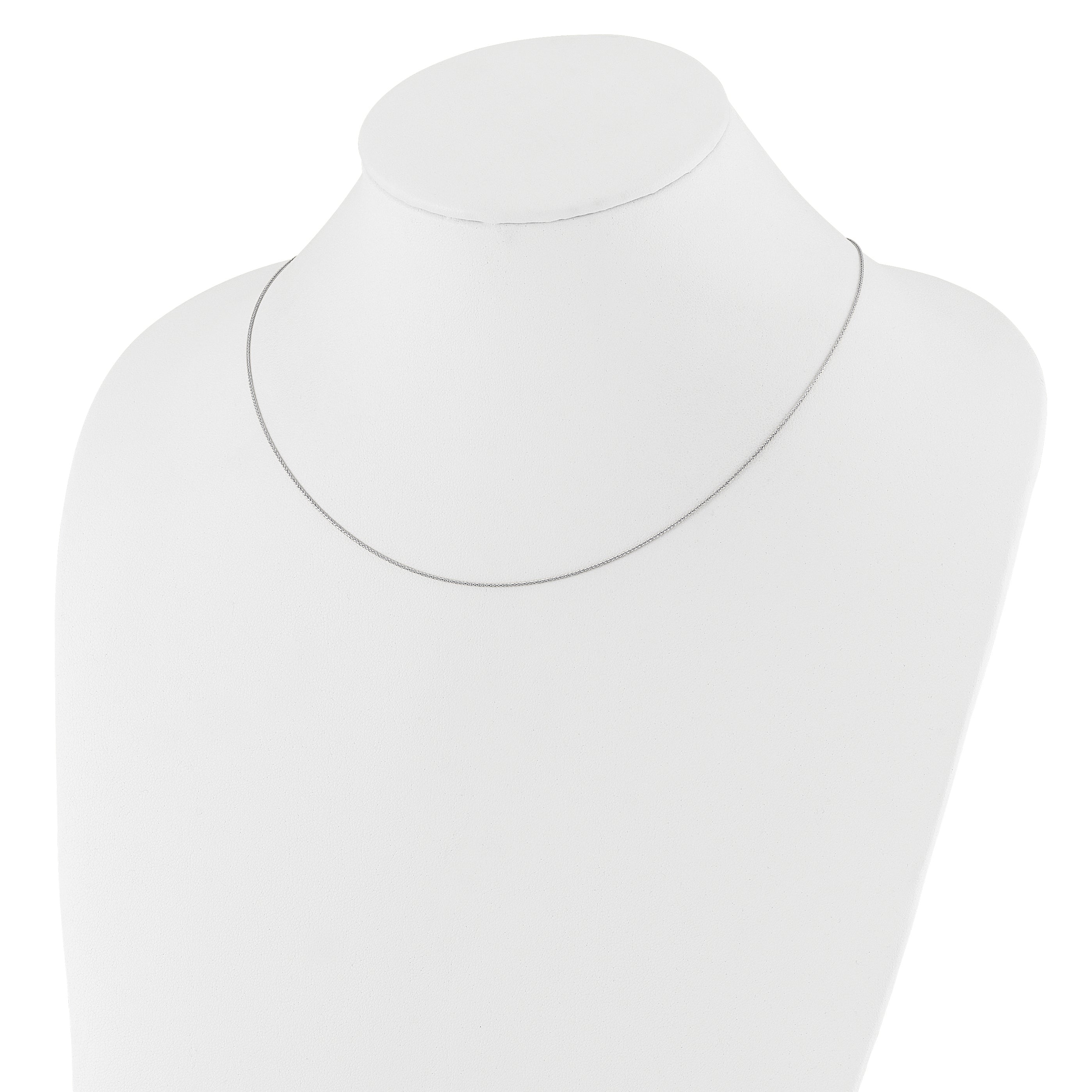 10K White Gold Adjustable .8mm D/C Wheat Chain